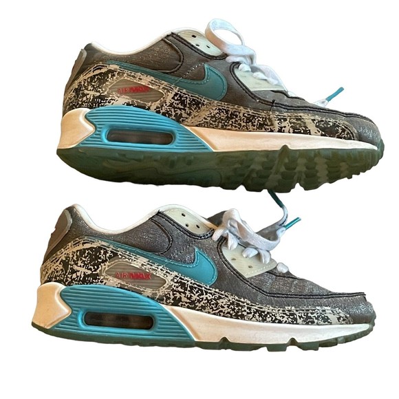 NIKE Air Max 90 SE Rice Ball Sneakers DD5483-010 Womens 6.5 Youth 5 Gray Blue - Picture 1 of 16